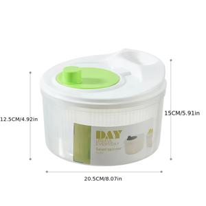 TEMU 수동 채소 건조기 & 샐러드 스피너 - 과일, 잎채소, 허브용 주방 도구 - 내구성 플라스틱, 전기 불필요, 오렌지색 & 라임 색상|야채탈수기