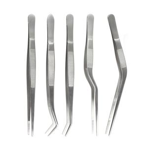 TEMU 정밀 톱니 모양 끝이 있는 스테인리스 스틸 식품 집게, 약 6.6인치(약 16.5cm), 6.3인치(약 16cm), 6.1인치(약 15.5cm) 세트, 요리 및 베이킹용 전문가용 긴 주방 핀셋 5개 세트
