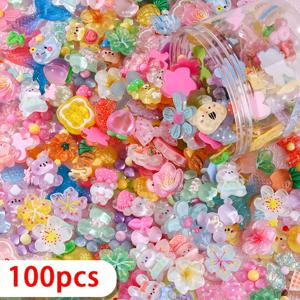 TEMU 2D 플랫 - 50/100개 혼합 색상 레진 비즈 - DIY 보석, 스크랩북, 헤어 액세서리 및 공예 용품, 다양한 디자인의 매력적인 플랫 백 비즈로 여름 공예 경험을 빛내는 여름 공예|여름 공예|다양한 공예 응용, 비즈 액세서리