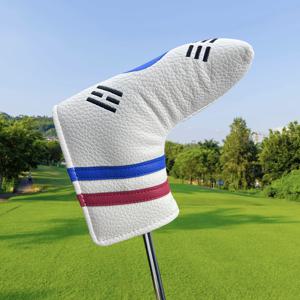 TEMU 골프 헤드 커버, 직선 스트랩 퍼터 커버, 사각 퍼터 커버, 내구성 있는 PU 소재, 흰색, 자석 클로저, 최종 퍼터 보호 달성, 골프 액세서리, 남성 및 여성 골퍼를 위한 이상적인 선택