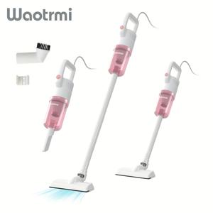 TEMU Waotrmi 핑크 코드드 진공 청소기, 3-in-1 다기능 노즐, 19Kpa 흡입력, 600W 모터, 4M 코드 길이, 인간 중심 핸들 및 하드 플로어, 카펫, 가구용으로 설계된 유럽 플러그, 코드드 진공 청소기, 가정 청소 도구
