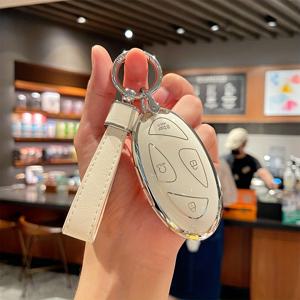 TEMU 스마트 리모트 키 셸 포브 NEW TPU 자동차 키 케이스 - 현대 그랜저 GN7, 코나 EV 2023용 5/7버튼 자동 커버 액세서리 (키 버클 포함)