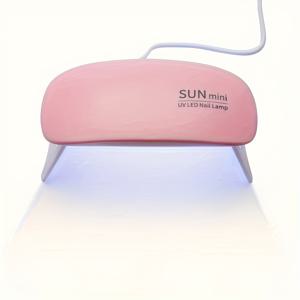 TEMU 1pc 휴대용 미니 네일 램프, 6/LED 조명, 핑크 및 화이트, USB 전원, 접이식 디자인, 젤 폴리싱 및 건조에 적합 - 손, 발 및 손톱 관리에 이상적|젤네일