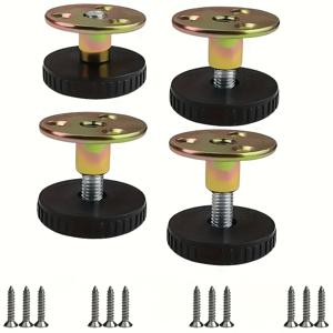 TEMU 4/16개 조절 가능한 가구 발, 높이 증가 33-40mm, 테이블, 소파 및 캐비닛용 오일 나사 포함 광택 메탈 마감 - 내구성 있고 스타일리시한 디자인, 가구 다리, 테이블 다리, 현대적인 다리, 매끄러운 다리, 견고한 구조, 홈 데코레이터, 거실 의자용 다리, 가구 다리, 조절 가능한 가구 다리, 테이블 다리