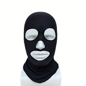 TEMU 여름 야외 활동, 낚시, 달리기, 하이킹, 여가용 태양 보호를 위한 4개의 구멍이 있는 통기성 귀걸이 마스크 수건.