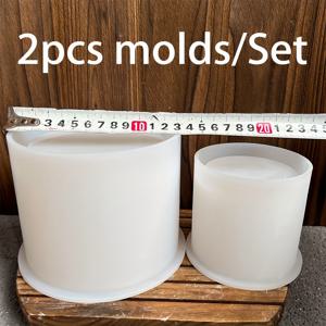 TEMU 1 세트 라운드 세멘트 플랜터 실리콘 몰드 DIY 에폭시 수지 펜 홀더 콘크리트 대리석 정원 꽃병 분출 몰드
