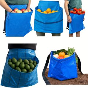 TEMU 내구성 있는 PE 가드닝 수확 앞치마 50x50cm 대형 포켓 포함 - 토마토, 사과, 가지용 경량 튼튼한 디자인 - 랜덤 색상, 정원사 및 과일 따기 액세서리, 실용적인 정원복, 견고한 구조