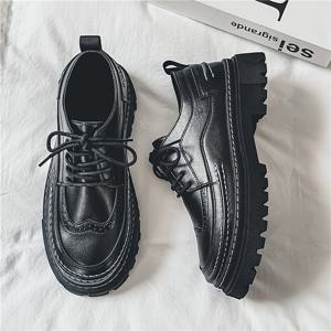 TEMU 남성용 브리티시 레트로 비즈니스 캐주얼 신발 - 키높이 미끄럼방지 레이스업 로우탑 정장화, PVC 밑창, 사계절 편안함, 결혼식·출근용 - 블랙, 세련된 디자인, 튼튼한 구조, 패션 감각적인 남성용, 클래식 스타일, 편안한 깔창, 웨딩 게스트용|실내화|신발|웨딩슈즈