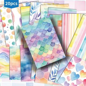 TEMU 20팩 ASSTSS 워터컬러 그라데이션 엽서 - 4x6인치 인어 스케일 & 클래식 핀업 일러스트, 파스텔 정크 저널 용지, 스크랩북 제작용, 기념 카드 및 수집품 장식 아트, 인어 예술, 스크랩북 소재, 화려한 디테일, 빈티지 감성, 핸드메이드 느낌, 스타일리시 디자인, 컬렉터를 위한 스토리지