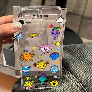 TEMU 귀여운 만화 몬스터 디자인 아이폰 16e, 16, 15, 14, 13, 12, 11 Pro Max, X, XR, XS Max, 8, 7 Plus용 투명 TPU 소프트 백 커버