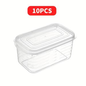 TEMU 10개 식품 보관용기, 과일, 향신료, 채소에 적합, 다기능 보관, 야외 피크닉에 편리, 대용량, 밀봉, 투명, 재사용 가능, 가정 및 야외 정리에 좋습니다.