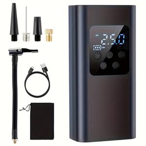 TEMU 150PSI 퀵 차량용 타이어 공기 주입기, 휴대용 무선 펌프 - LED 라이트, 압력 게이지, USB 충전식 원버튼 디자인 장착 - 자동차, , 자전거 및 스포츠 공에 적합, 더 빠르고 효율적인 사용법.|스포츠|타이어