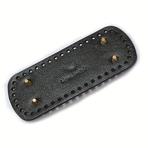 TEMU 탄력 있는 PU 가죽 크로셰 백 베이스 - 사전 구멍 뚫림, 오벌 DIY 공예용 20x8cm, 질감 표면 & 튼튼한 손잡이 부착, 크로스백·숄더백·지갑 제작용 (핑크, 퍼플, 블루, 그린, 브라운), 다색 DIY 소품
