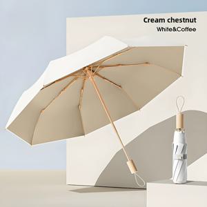TEMU 1개 자동 오픈/클로즈 우산 - 파스텔 핑크 & 블루 플로럴 디자인, 컴팩트 접이식 여행용 우산, 수동 개폐, 여성/남성용 가벼운 휴대용 썬쉐이드, 학생, 야외, 해변, 출퇴근용 - 한국 패션 우산, 스타일리시 액세서리, 내구성 있는 캐노피, 재미있는 디자인, 패션 감각 있는 사용자용, 상쾌한 우산