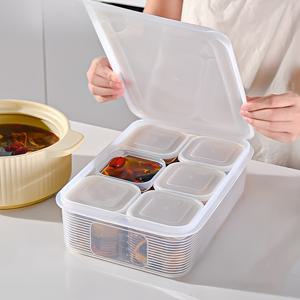 TEMU 7pcs 스택 가능 식품 보관 용기 - 플립탑 뚜껑, 냉동고 & 전자레인지 사용 가능 - 공간 절약형 중첩 디자인 (대형 1개 + 소형 6개) - BPA 프리 PP 플라스틱, 수프·채소·식재료·남은 음식용 - 가정/사무실/캠핑에 이상적, 쉽게 세척 및 누수 방지, 주방 정리용|캠핑냉장고