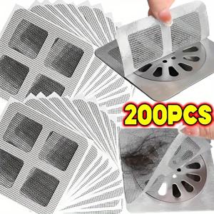 TEMU 50/100/200개 일회용 샤워 배수구 머리카락 걸림망, 욕실 주방 바닥 싱크대 필터 헤어 스토퍼