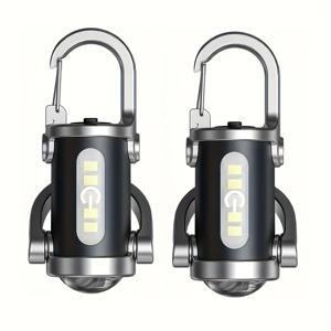 TEMU WUZHISHANG 3-in-1 USB-C 충전식 플래시 라이트, COB 측면 빔 - 컴팩트한 디자인, , 차고 및 선물 포장용 키체인 클립, 배터리, 크리스마스 할로윈 생일 파티 라이트, 재산 순찰, 축제 분위기, 충전식 플래시 라이트, 야외 조명, 세련된 원통형 디자인, 내구성, DIY 열혈 팬