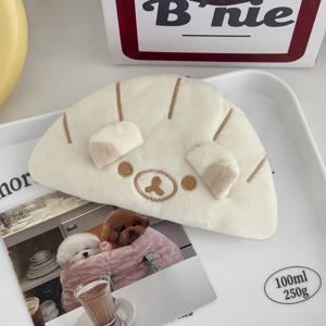 TEMU 귀여운 곰 모양 플러시 수납 파우치 - 접이식 경량 키체인 & 동전 지갑, 지퍼 클로저, 여성용 사랑스러운 만화 디자인, 추수감사절, 어머니의 날 선물 (화이트), 선물 아이템, 접이식 지갑, 부드러운 질감|카드지갑|지갑|파우치