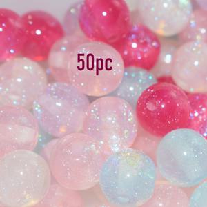 TEMU 50개 10mm 레진 볼 스터드 - 스타일 반짝이는 라운드 비즈, DIY 주얼리 만들기용, 팔찌, 목걸이 액세서리, 휴일 선물 및 일상 착용, 공예용 비즈, 광택 마감
