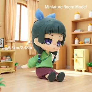 TEMU 귀여운 앉아 있는 녹색 머리 소녀 PVC 컬렉터블 피규어 - 애니메이션 캐릭터 모델, PC 케이스 또는 차량 데스크 장식용, 팬 선물, 크리스마스, 할로윈, 추수감사절 & 생일 선물, 재미있는 디자인, 내구성 있는 모형, 오타쿠 장식 스태츄