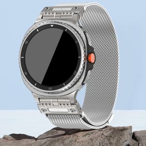 TEMU 삼성 8용 40mm/44mm 클래식 46mm & 울트라 47mm(2024-2025) 럭셔리 메탈 마그네틱 클로저 밴드 - 여름 메카 스타일 밀라노 루프 퀵 릴리스, 궁극의 편안함과 내구성
