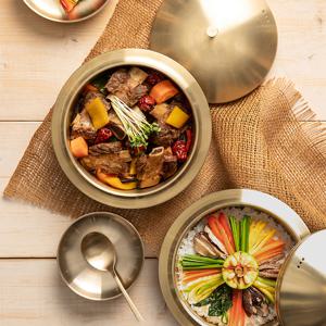 TEMU [주방미학] 티타늄도금 수라간 통삼중 IH 가마솥 18cm 모음전