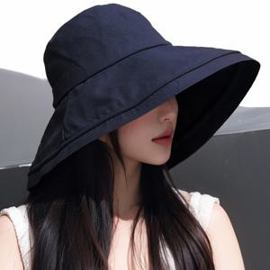TEMU 여성용, 자외선차단 여름 버킷햇, 햇빛가리개 벙거지모자, 접이식 와이어 벙거지, 넓은 챙모자, 여름, 바캉스, 패션