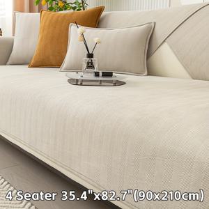 TEMU 1개 체닐 골지 소파 커버 - 애완동물 친화적 미끄럼 방지 쿠션 보호커버 (3인용/2인용/4인용 및 섹셔널 소파), 세탁기 사용 가능 부드러운 스트레치 원단, 현대적인 거실/침실/사무실 장식용 자카드 질감 | 쉬운 관리 소재|쇼파|소파|쇼파커버