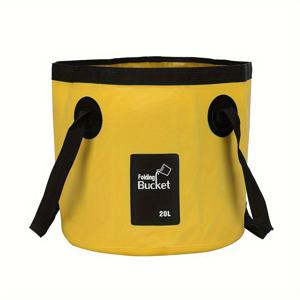 TEMU 20L 휴대용 접이식 물 저장용 버킷 - 튼튼한 PVC, 캠핑, 낚시, 여행 및 야외 정원 가꾸기에 이상적
