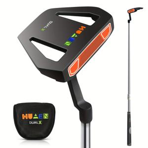 TEMU HUAEN 남성용 오른손 골프 퍼터 - X-엑스트라 스티프, 아연 합금 헤드와 고무 그립 & 무료 헤드커버
