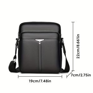 TEMU 남성용 비즈니스 슬링 백 숄더백, 가죽 상단 층 소가죽 서류 가방, 일상 통근용