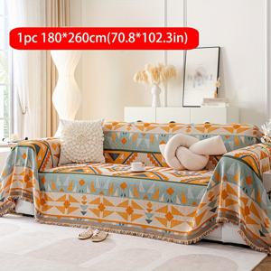 TEMU 보호 시크 원사 염색 쉐닐 소파 던지기 커버 술 장식 - 1pc 반려동물 친화적인 범용 소파 보호대, 기계 세척 가능한 가구 보호대 사무실, 거실 장식, 폴리에스터 (300-350g)