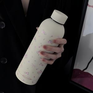 TEMU 스테인리스 스틸 단열 수통 500ML/17oz - 손세척, 재사용 가능, 여행, 스포츠, 헬스장, 커피용 진공 플라스크 - 뜨거운 음료와 차가운 음료를 위한 다용도 이중벽 단열 컵 - 등교, 생일, 휴일 선물에 이상적