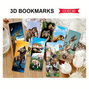 TEMU 8개의 3D 플라스틱 북마크 세트 - 바다, 공룡, 야생 동물, 고양이, 개 테마 - 학생 및 사무실 사용을 위한 이상적인 크리스마스 및 새해 선물