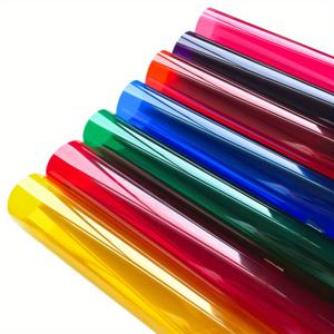 TEMU 7개 묶음 20cm x 30cm 투명 창문 필름 컬러 태양열 틴트 자체 접착 스테인 글라스 장식 비닐 DIY