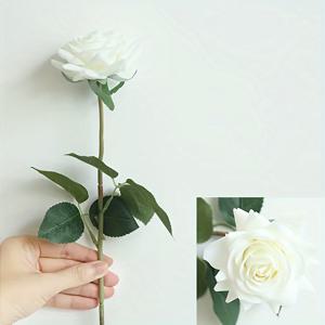 TEMU 10개 리얼 터치 인공 장미 - 소프트 핑크 & 화이트 그린리, 유지보수 없는 꽃 홈 데코, 발렌타인데이/어버이날/크리스마스 선물용 - 내구성 있는 폴리에스터 부케, 테이블 세팅, 장식용 장미, 휴일 장식, 로맨틱한 꽃, 생생한 꽃잎, 선물 쇼퍼