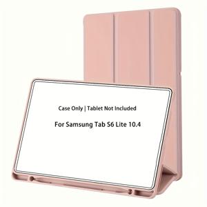 TEMU 삼성 갤럭시 탭 S6 라이트 10.4인치 2020-2024용 펜슬 홀더가 있는 케이스 - 가벼운 소프트 실리콘 보호 커버, 조절 가능한 스탠드, 자동 수면/각성 기능, 방수 및 미끄럼 방지, 접이식 디자인으로 휴대성 향상, 태블릿 보호, 현대적인 태블릿 커버, 내구성 있는 태블릿 커버, 탭 케이스