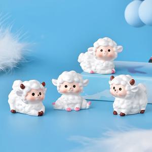 TEMU 4개 작은 양, 미니어처 경치 이끼 다육식물 장식, 귀여운 만화 커플 양 볼 장식, DIY 레진 공예, 크리스마스에 가장 적합, 추수감사절에 완벽