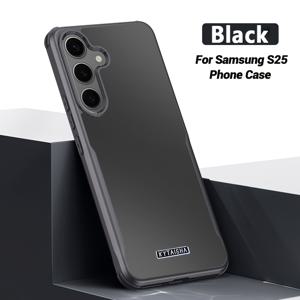 TEMU 삼성 갤럭시 S25 시리즈용 폰 케이스, 삼성 갤럭시 S25/갤럭시 S25 플러스/갤럭시 S25 울트라 호환, 프로스트 백 패널 및 방탄 스트립 내장, 낙하방지 비접촉 지문 보호 케이스