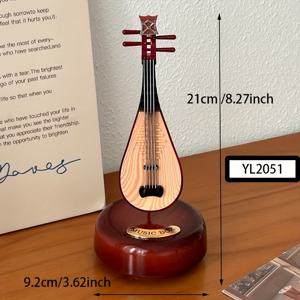 TEMU 1pc 현대 플라스틱 음악 기악 디스플레이 세트 - 바이올린, 기타, 피파가 있는 장식용 중세풍 음악 박스 - 레트로 문학 8음 멜로디 - 이상적인 생일 선물 및 고전적인 홈 데코