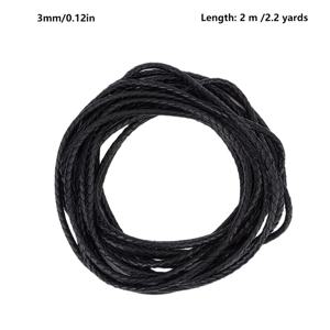 TEMU 2 M/ 2.2 Yd 블랙 와이드 볼로 가죽 로프, 팔찌, 목걸이, 보석 만들기 및 아트 크래프트