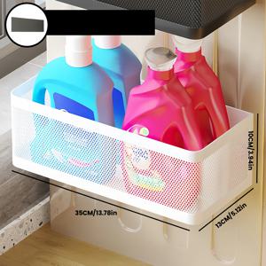 TEMU 1개 자석 금속 냉장고 & 세탁기용 사이드 선반, 설치 필요 없는 부유형 수납 랙, 내구성 있는 화이트 & 블랙 디자인, 현대적인 스타일, 냉장고 또는 세탁실을 위한 공간 절약형 정리대, 세탁실 정리함|부유형 선반|내구성 있는 금속 구조|냉장고|양문형냉장고