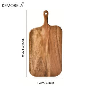 TEMU KEMORELA 나무 손잡이 도마 - 치즈, 샤르큐트리, 빵 및 과일용 엑스트라 롱 천연 목재 서빙 보드 | 크리스마스, 추수감사절, 발렌타인데이를 위한 주방 & 다이닝 필수품 | 스타일리시한 | 자연 그레인 질감, 크리스마스에 최적, 추수감사절에 완벽