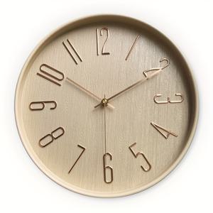 TEMU 1pc Constantplanet Silent Wall Clock, 12인치 라운드 유리 및 플라스틱, 일본 퀼트 운동, 장식용 아치형 왕관, 조용한 작동, 1개 AA 배터리 필요 (포함되지 않음) - 거실 장식|벽시계|벽시계