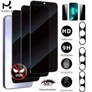 TEMU 삼성 갤럭시 S21 S22 S23 S24 S25용 프라이버시 강화 유리 3개 + 카메라 렌즈 필름 3개 세트, 스크래치 및 파손 방지 보호