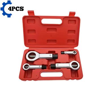 TEMU 1PC 싱글 너트 스플리터, 사이즈 1, 2, 3, 4, 블리스터 포장, 4피스 헤비듀티 너트 분리기 - 부러진, 손상된, 부식된 볼트와 너트 제거용 다기능 금속 도구, 내구성 있는 녹슨 너트 크러셔 및 교체 가능한 턱 포함, 보관함 포함, 너트 제거 도구 키트 | 견고한 도구 디자인 | 헤비듀티 분리기