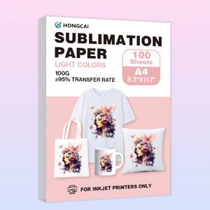 TEMU 100장의 A4 서블리메이션 종이, 전이 인쇄용, 100g 고속 전이 속도, 모든 잉크젯 프린터와 호환, 티셔츠, 컵, 휴대폰 케이스, MDF, 모자 및 기타 제품에 적합|A4용지