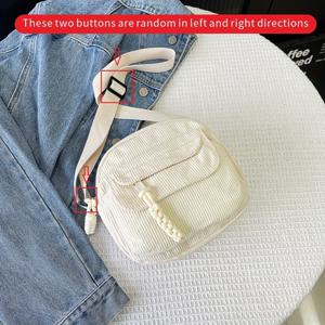 TEMU 여성용 빈티지 하라주쿠 플리스 크로스바디 백, 캐주얼 일본 스타일 싱글 숄더 핸드백 지퍼 클로저, 단색 폴리에스터 안감, 손세탁 가능 - 블랙, 화이트, 그린, 브라운