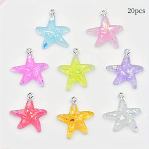 TEMU 20개의 창의적인 투명한 별어류 레진 펜던트가 포함된 DIY 보석 만들기, 팔찌, 귀걸이, 가방 장식, 비즈 액세서리, 및 열쇠장식 포함.