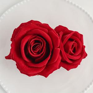 TEMU 우아한 3D 레드 로즈 헤어 클립 - 여성 및 소녀를 위한 수제 벨벳 꽃 빗, 결혼식, 파티 및 특별한 날에 완벽함, 모든 머리 유형에 적합한 저자극성 플로럴 디자인